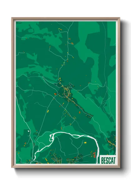 Une affiche de carte sur Bescat