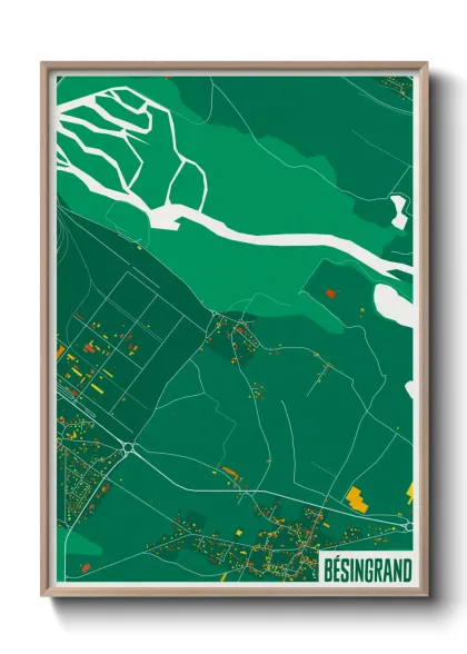 Une affiche de carte sur Bésingrand