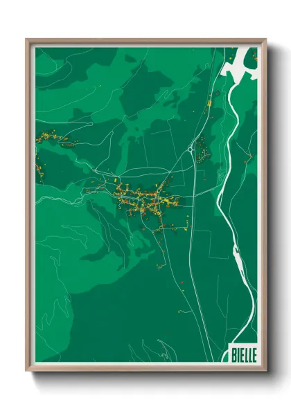 Une affiche de carte sur Bielle