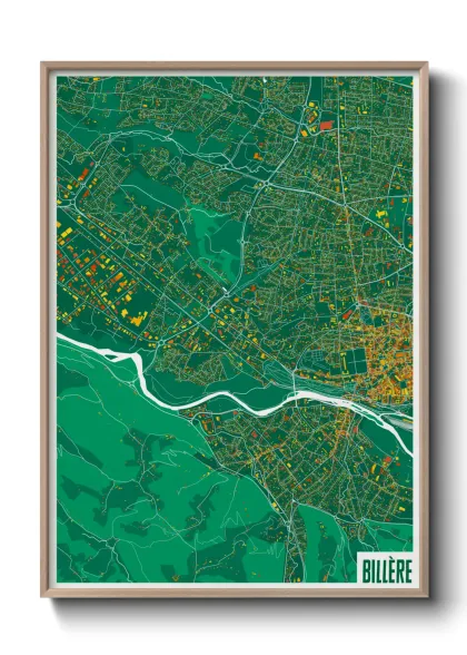 Une affiche de carte sur Billère