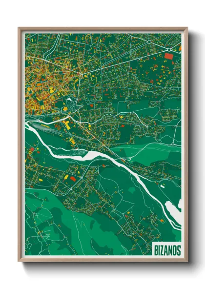 Une affiche de carte sur Bizanos