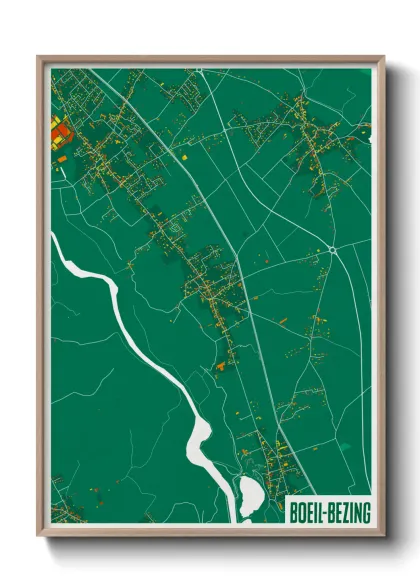 Une affiche de carte sur Boeil-Bezing