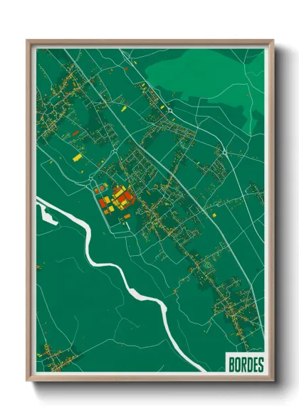 Une affiche de carte sur Bordes