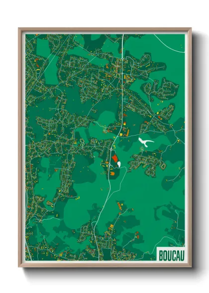 Une affiche de carte sur Boucau