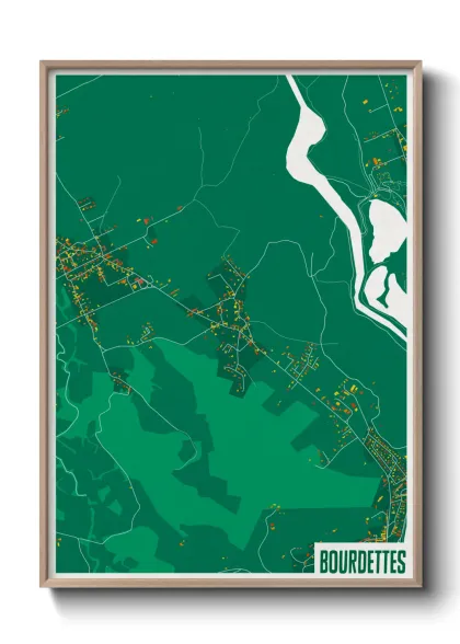 Une affiche de carte sur Bourdettes