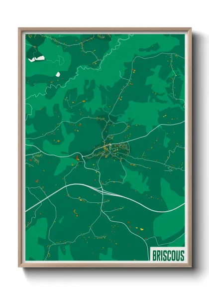 Une affiche de carte sur Briscous