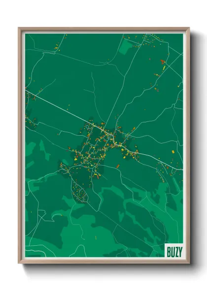 Une affiche de carte sur Buzy