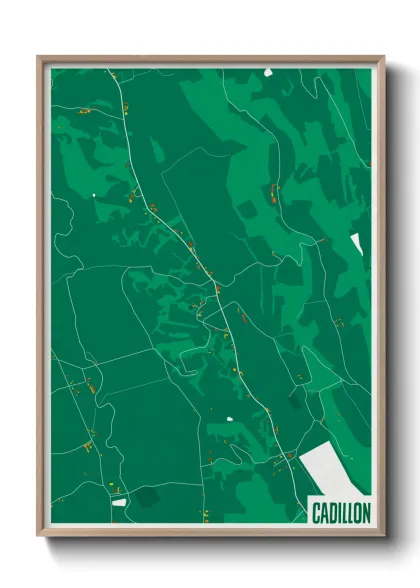 Une affiche de carte sur Cadillon