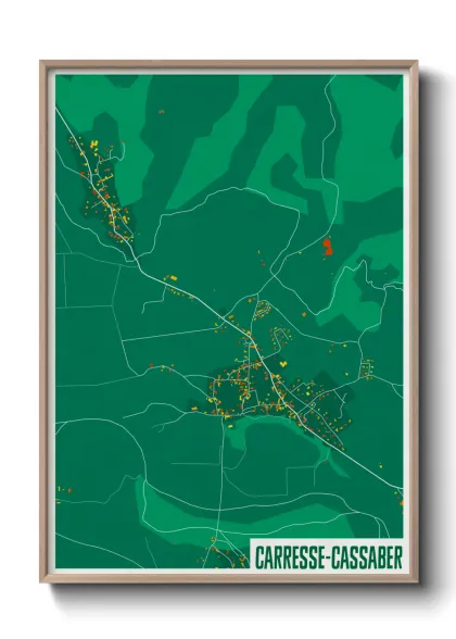 Une affiche de carte sur Carresse-Cassaber