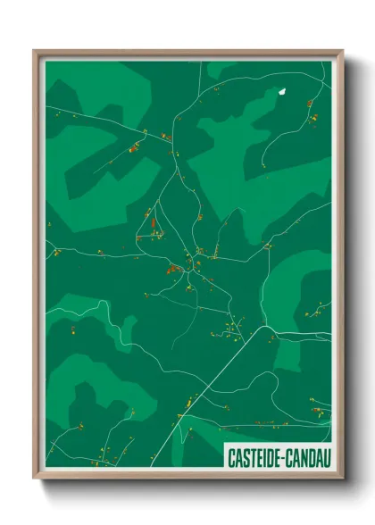 Une affiche de carte sur Casteide-Candau