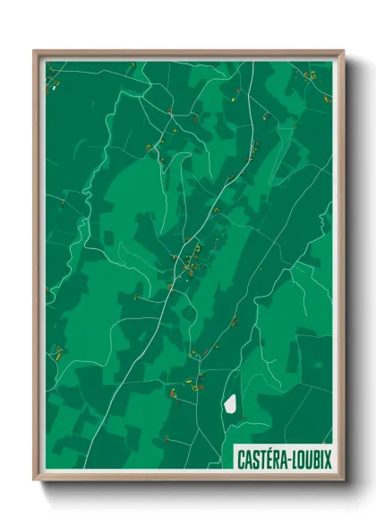 Une affiche de carte sur Castéra-Loubix