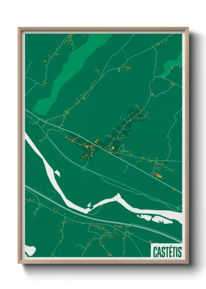 Une affiche de carte sur Castétis