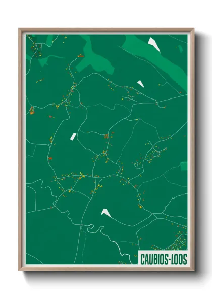 Une affiche de carte sur Caubios-Loos