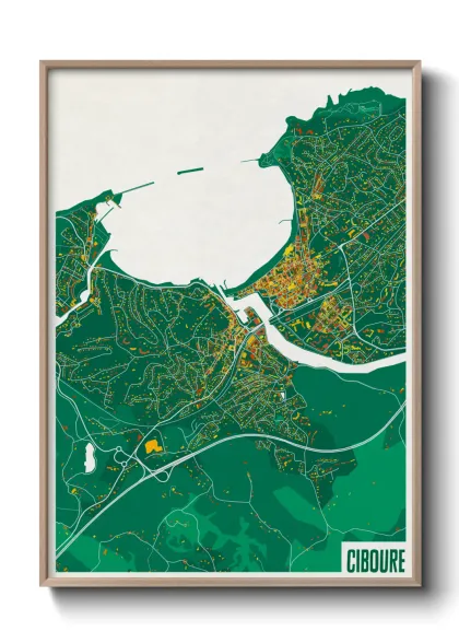 Une affiche de carte sur Ciboure