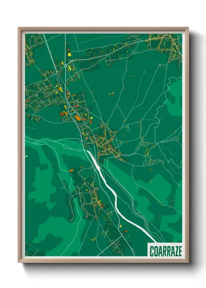 Une affiche de carte sur Coarraze