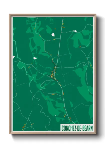 Une affiche de carte sur Conchez-de-Béarn