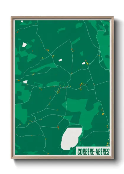 Une affiche de carte sur Corbère-Abères