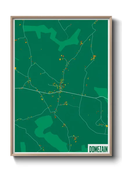 Une affiche de carte sur Domezain