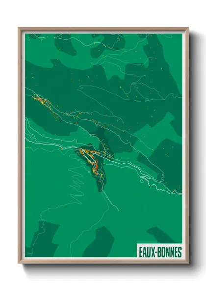 Une affiche de carte sur Eaux-Bonnes