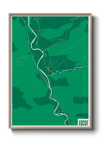 Une affiche de carte sur Escot