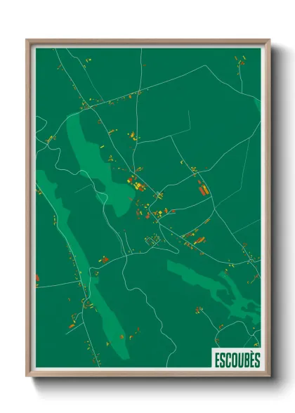 Une affiche de carte sur Escoubès