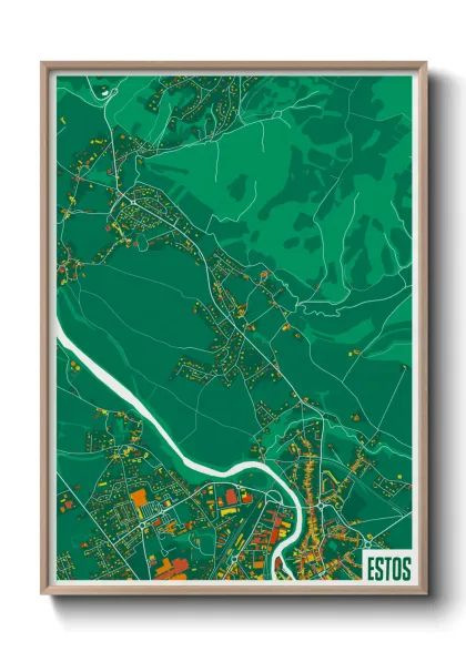 Une affiche de carte sur Estos
