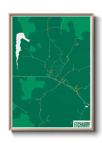 Une affiche de carte sur Etcharry