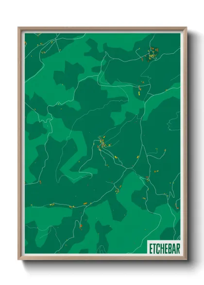 Une affiche de carte sur Etchebar