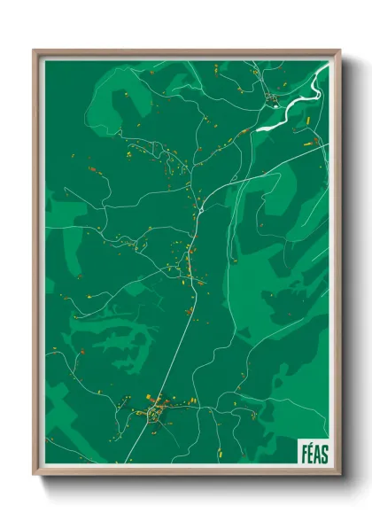 Une affiche de carte sur Féas