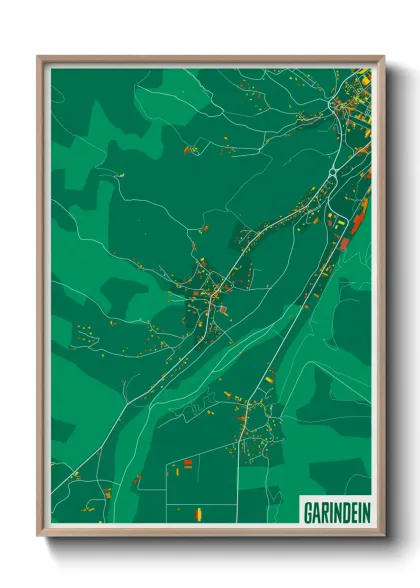 Une affiche de carte sur Garindein