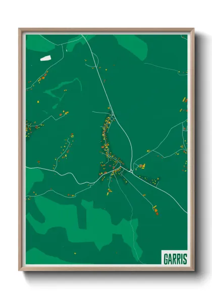Une affiche de carte sur Garris