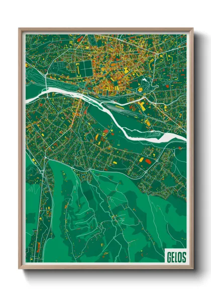 Une affiche de carte sur Gelos