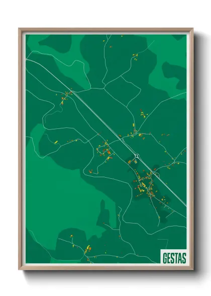 Une affiche de carte sur Gestas