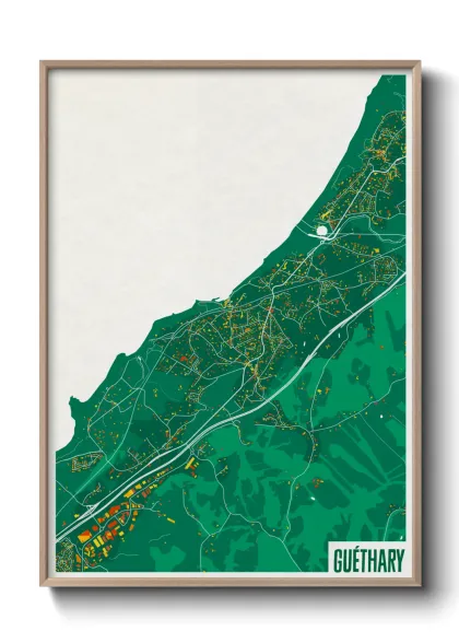 Une affiche de carte sur Guéthary