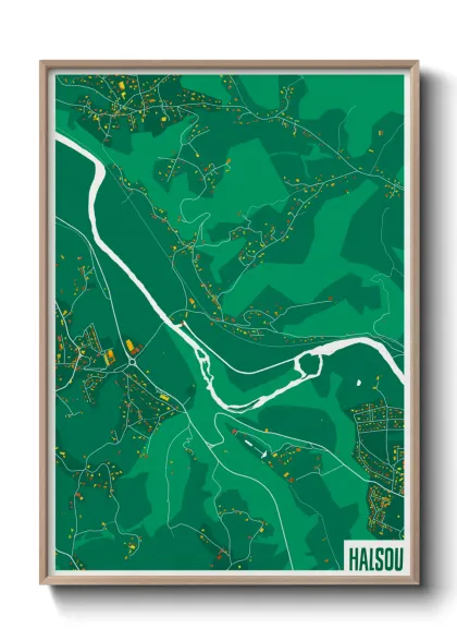 Une affiche de carte sur Halsou