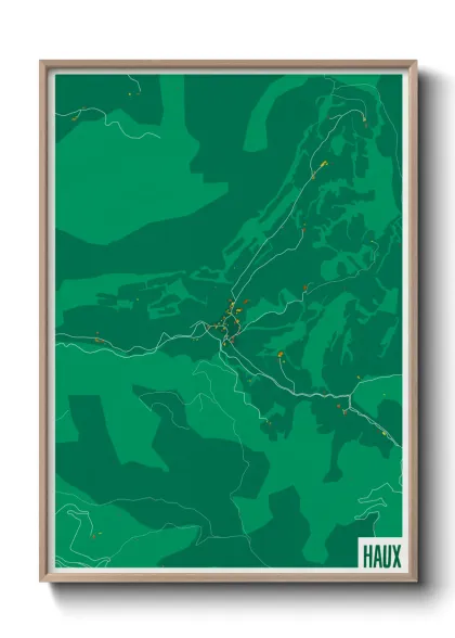 Une affiche de carte sur Haux