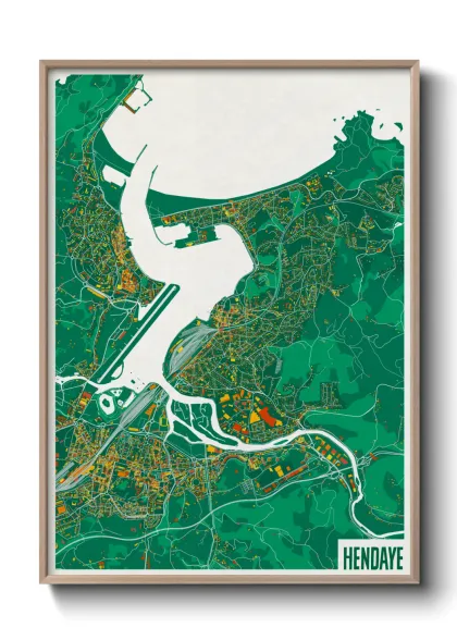 Une affiche de carte sur Hendaye