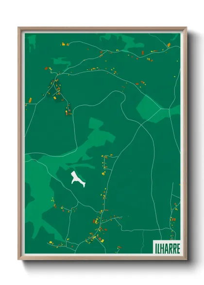 Une affiche de carte sur Ilharre