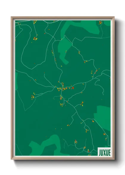 Une affiche de carte sur Juxue