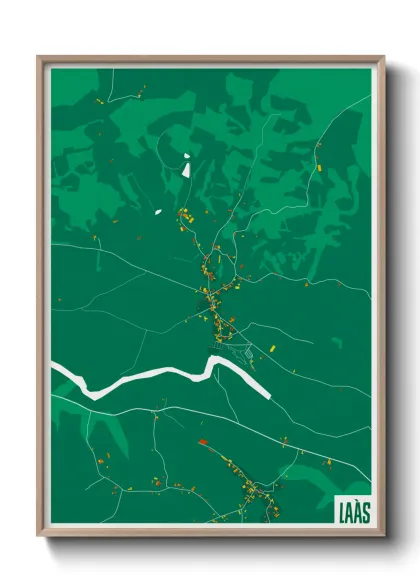 Une affiche de carte sur Laàs