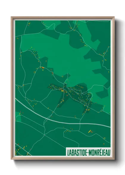 Une affiche de carte sur Labastide-Monréjeau