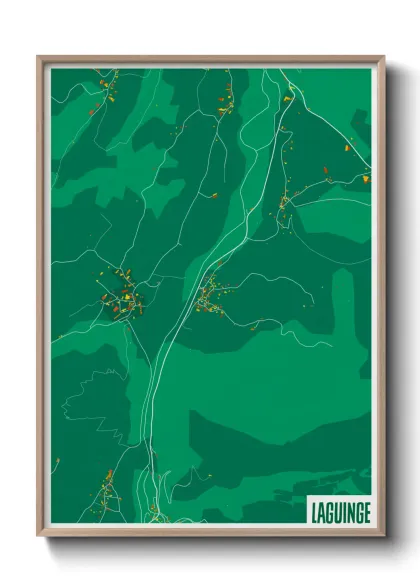 Une affiche de carte sur Laguinge