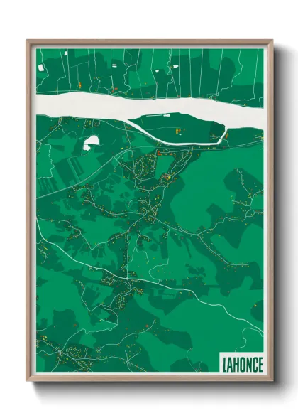 Une affiche de carte sur Lahonce
