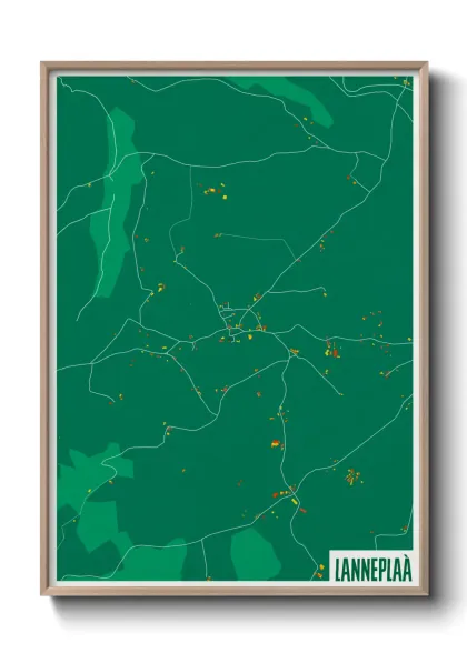 Une affiche de carte sur Lanneplaà