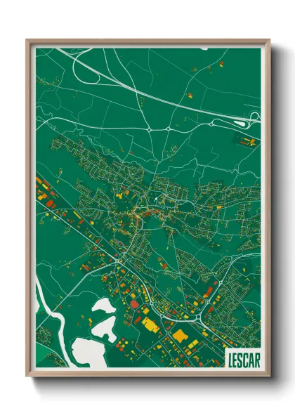 Une affiche de carte sur Lescar