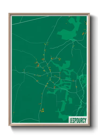 Une affiche de carte sur Lespourcy