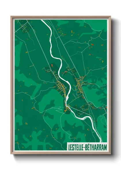 Une affiche de carte sur Lestelle-Bétharram