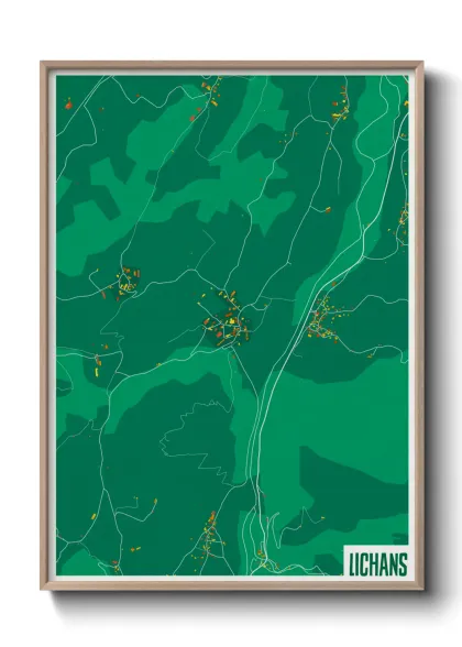 Une affiche de carte sur Lichans
