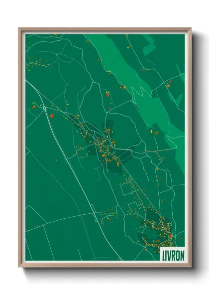 Une affiche de carte sur Livron