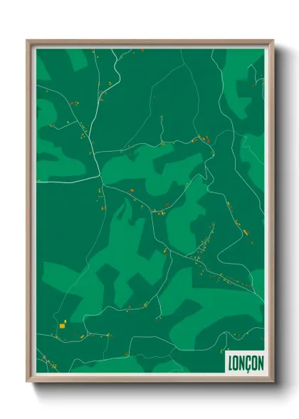 Une affiche de carte sur Lonçon